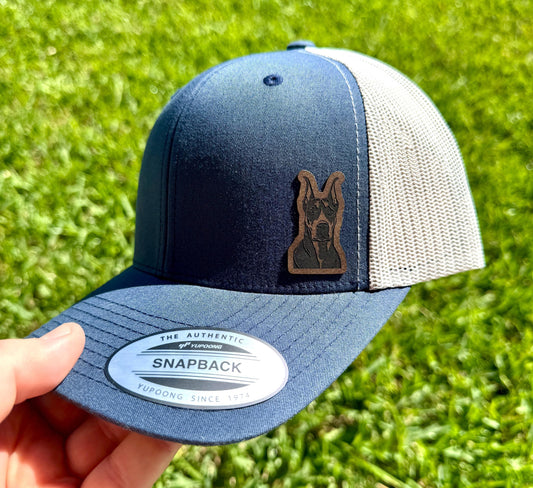 Doberman  Trucker Hat – Snapback Cap for Dog Lovers, Guard Dog Silhouette Hat, Gift for Doberman Owners & Fans