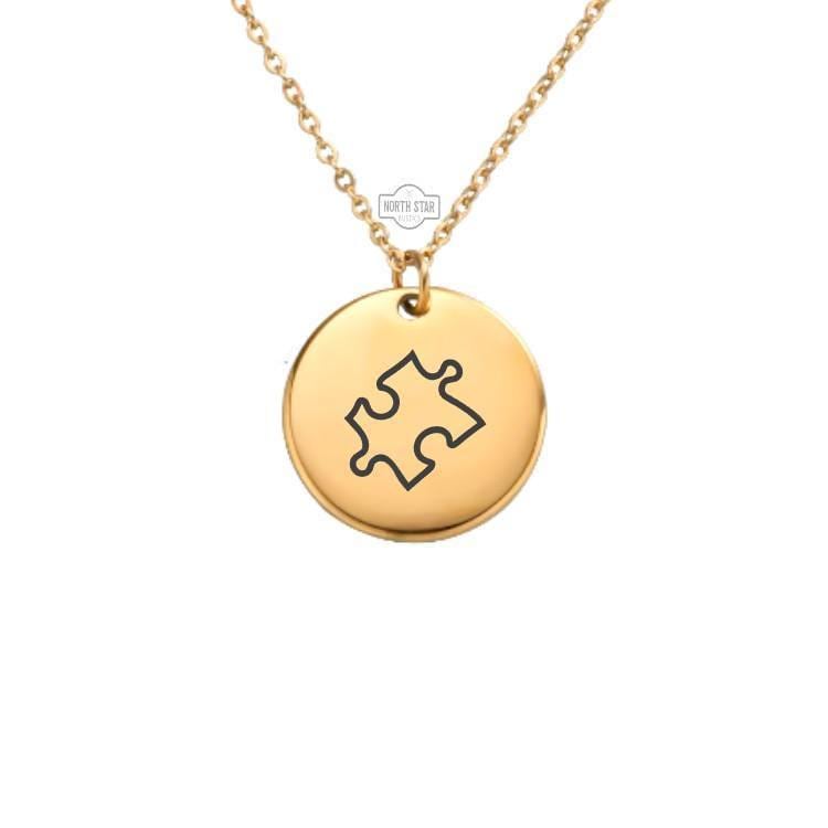 Puzzle Piece Necklace or Keychain – Symbol of Connection Gift for Her or Him, Personalized Jewelry in Gold or Silver