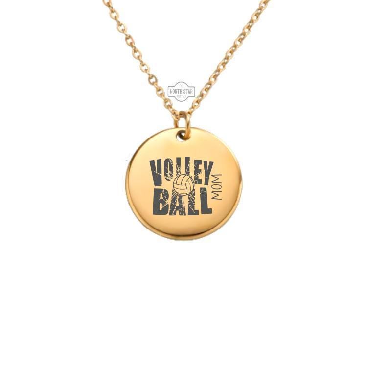 Volleyball Mom Necklace – Gold or Silver Charm – Personalized Sports Mom Jewelry Gift – Proud Parent Pendant – Keychain Available