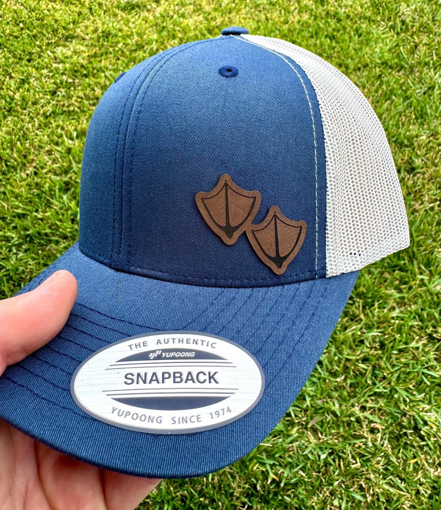 Duck Tracks Hat – Snapback Cap with Waterfowl Footprint Design, Outdoorsman Gift, Hunting Style Mesh Back Hat, Patch Trucker Hat