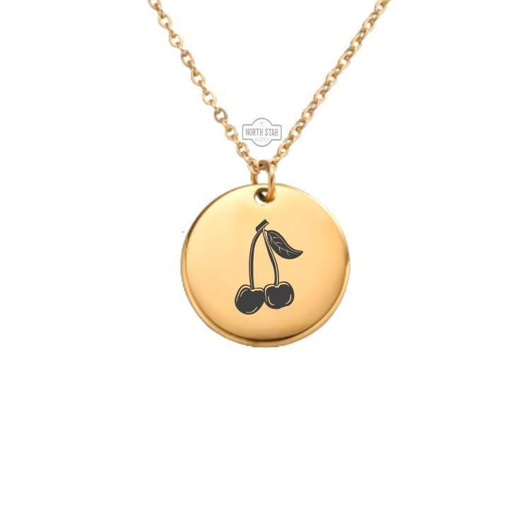 Cherries Necklace or Keychain – Fruit Lover Gift for Her or Him, Personalized Sweet Jewelry in Gold or Silver - Cute Fruit Pendant