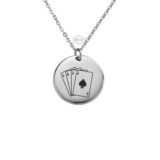 Playing Cards Necklace or Keychain – Personalized Poker or Casino Lover Gift in Gold or Silver, Card Game Charm for Her or Him
