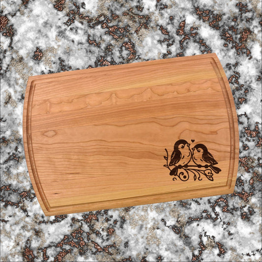 Love Birds Cutting Board | Kissing Birds Charcuterie Board | Custom Serving Tray | Personalized Gift | Wedding Anniversary Gift