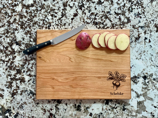 Radish Cutting Board | Garden Charcuterie Board | Custom Serving Tray | Personalized Gardener Gift | Kitchen Cutting Gift