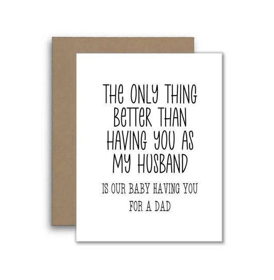 Husband Baby Announcement Pregnancy Reveal Card