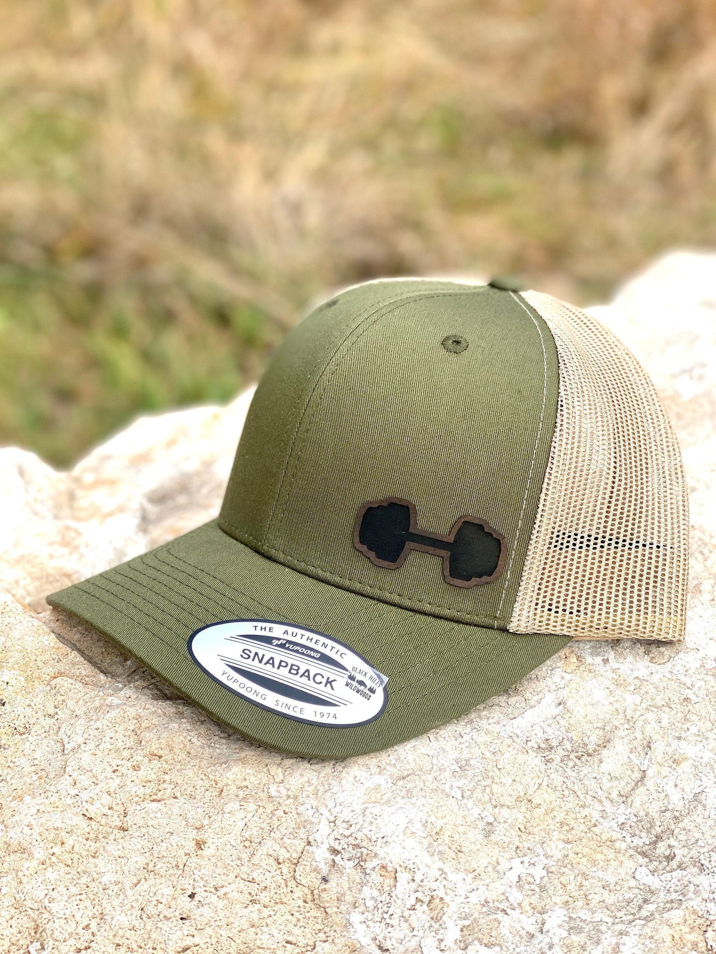 Barbell Hat – Fitness Snapback or Trucker Cap for Weightlifters and Gym Enthusiasts – Workout Hat with Barbell Design for Him or Her