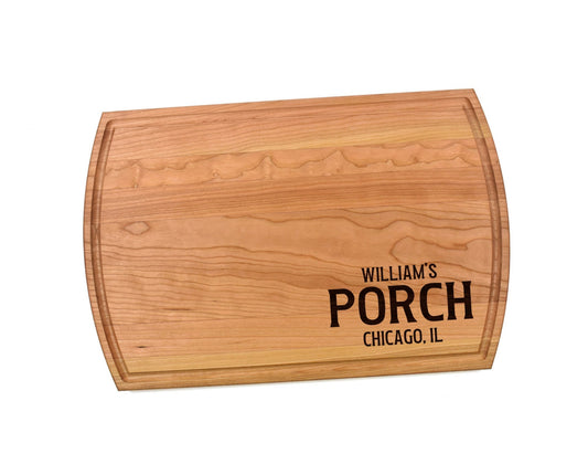 Personalized Porch Cutting Board | Parch Sitting Charcuterie Board | Custom Serving Tray | Personalized Porch Gift