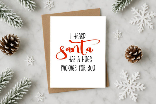 Funny Christmas Card – Santa’s Got a Huge Package for You