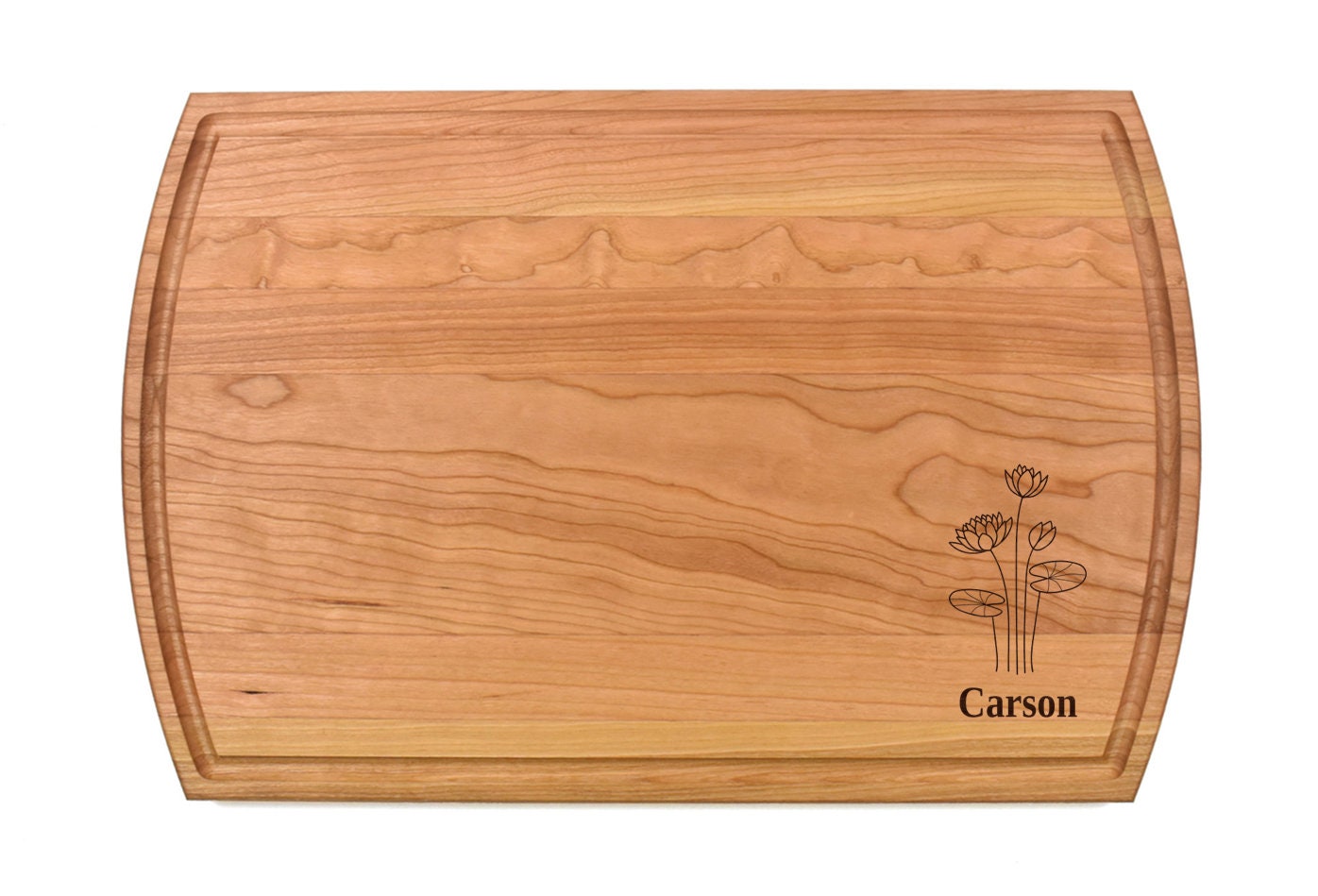 Water Lily Cutting Board | Flower Charcuterie Board | Custom Serving Tray | Personalized July Gift | Wedding Anniversary Gift