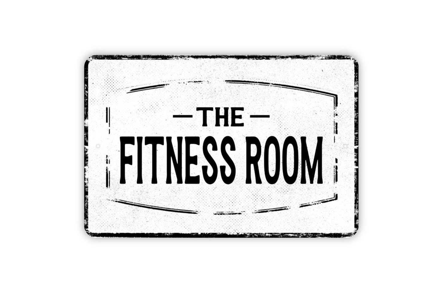 The Fitness Room Sign - Personalized Home Gym Sign - Custom Metal Wall Art - Vinyl Sticker Decal Novelty Gift