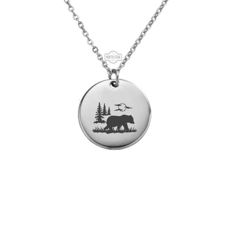 Bear Necklace – Gold or Silver Animal Charm – Personalized Gift for Nature Lovers, Hikers, or Adventurers – Keychain Available