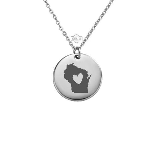 Wisconsin Necklace – Gold or Silver State Outline Charm – Personalized Midwest Gift – Hometown or Travel Keepsake – Keychain Available