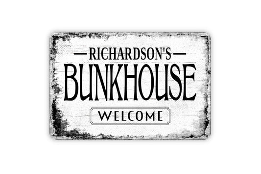 Bunkhouse Sign - Personalized Metal Wall Art - Custom Name Sign