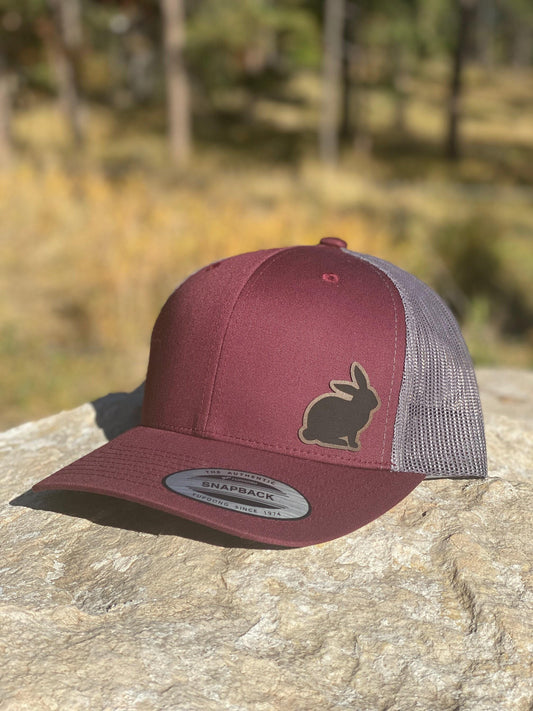 Rabbit  Trucker Hat – Snapback Cap with Engraved Bunny Design, Cute Animal Hat, Nature Lover Gift, Outdoorsy Style