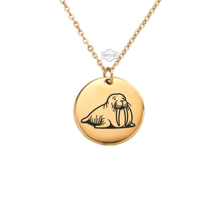 Walrus Necklace or Keychain – Personalized Arctic Animal Lover Gift in Gold or Silver, Whimsical Sea Life Charm for Her or Him