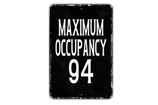 Maximum Occupancy Personalized Sign - Indoor Or Outdoor Metal Wall Art - Custom Sign