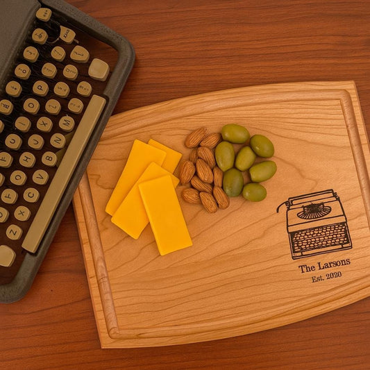 Typewriter Cutting Board - Author or Writer Charcuterie Board | Custom Serving Tray | Personalized Gift | Wedding Anniversary Gift