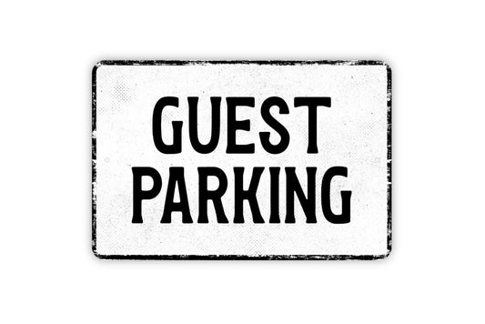 Guest Parking Sign - Reserved Spot For Guests Metal Sign Wall Art - Vinyl Sticker Decal