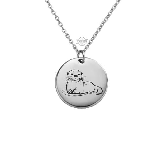 Otter Necklace – Gold or Silver Animal Charm – Personalized Gift for Otter Lovers – Cute Nature Jewelry – Keychain Available
