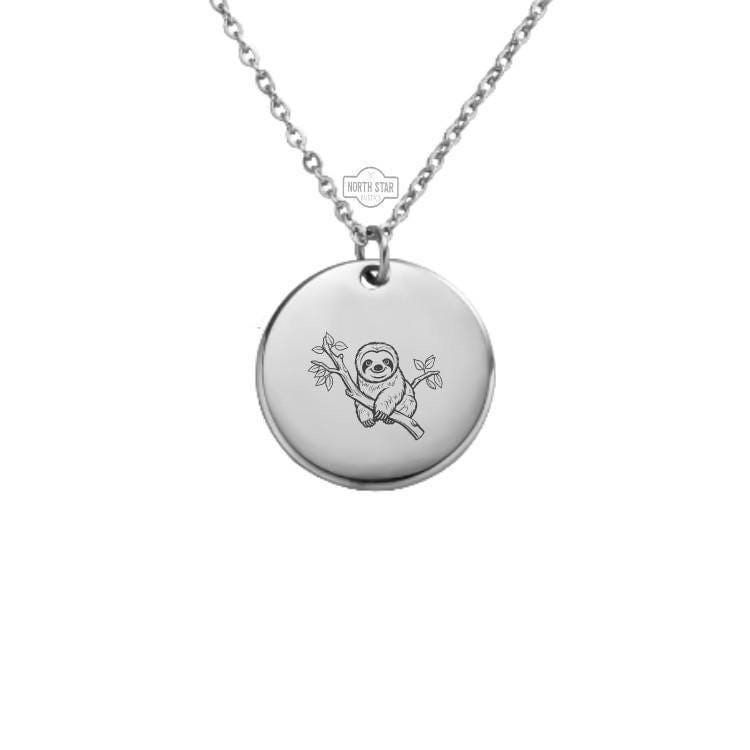 Sloth Necklace – Gold or Silver Animal Charm – Personalized Lazy Day Jewelry – Cute Gift for Sloth Lover – Keychain Option Available