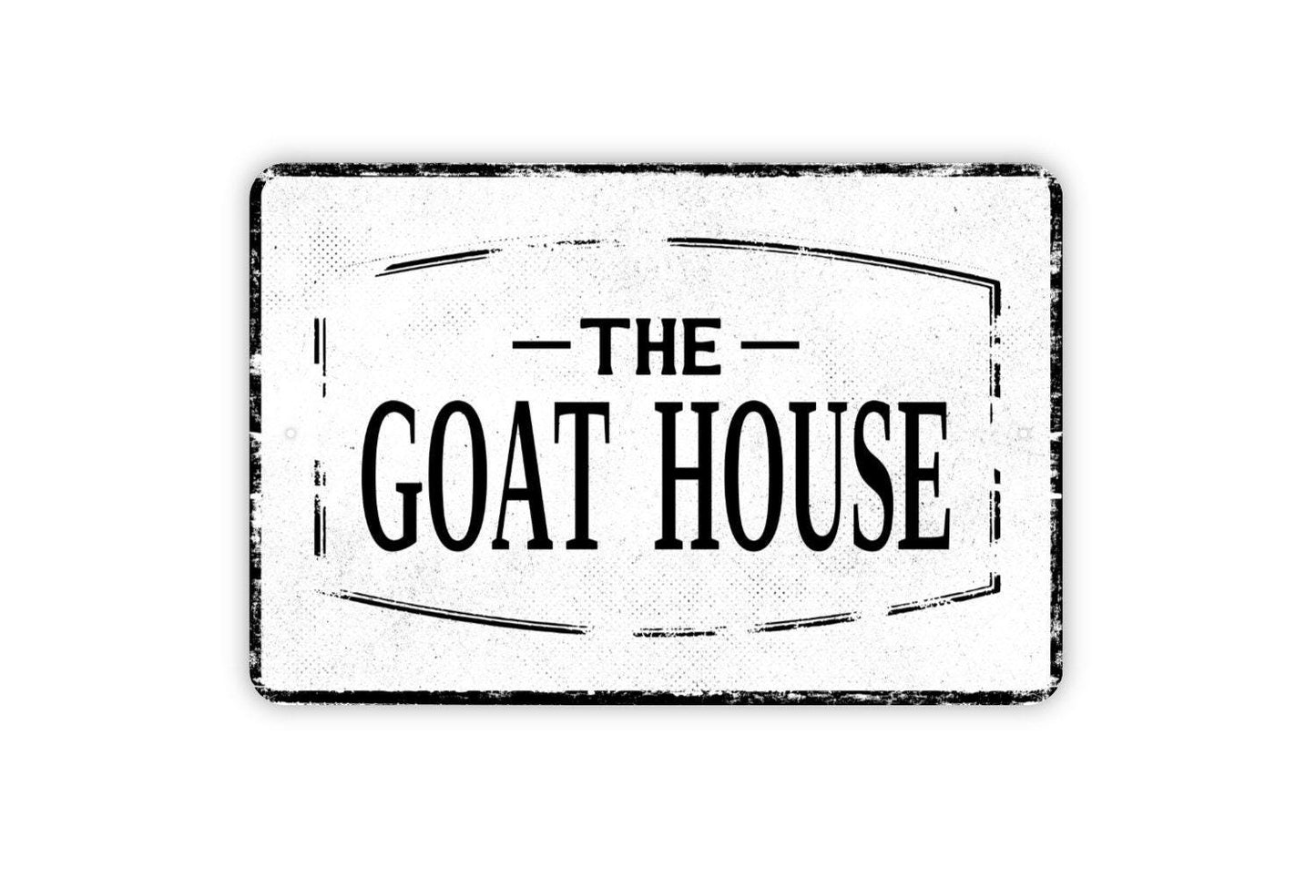 The Goat House Sign - Custom Personalized Metal Wall Art - Vinyl Sticker Decal Novelty Gift