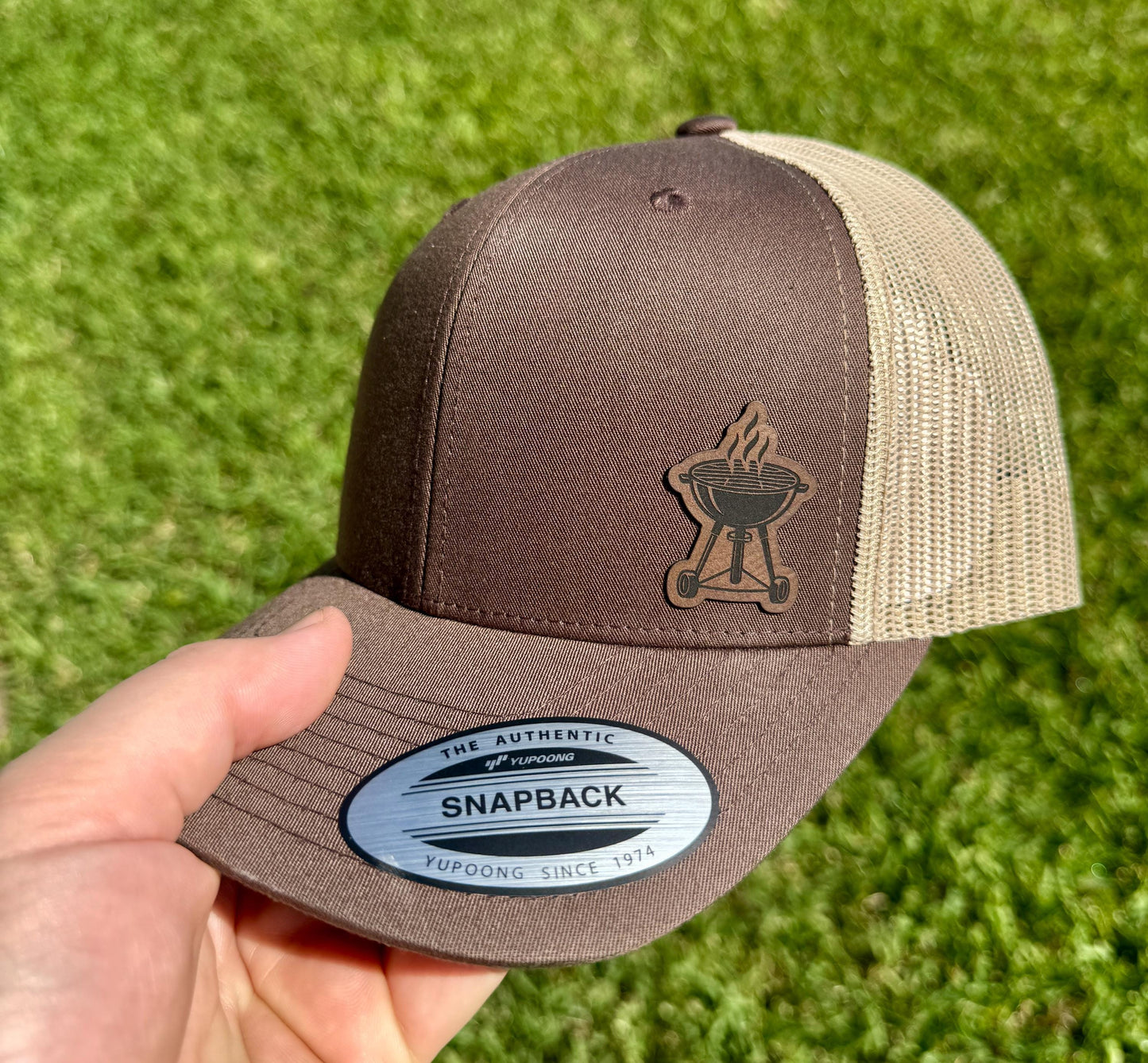 BBQ Grill Hat – Snapback Trucker Hat with Patch – Grill Master Gift – Barbecue Cap – Outdoor Cooking Hat – Father's Day Gift