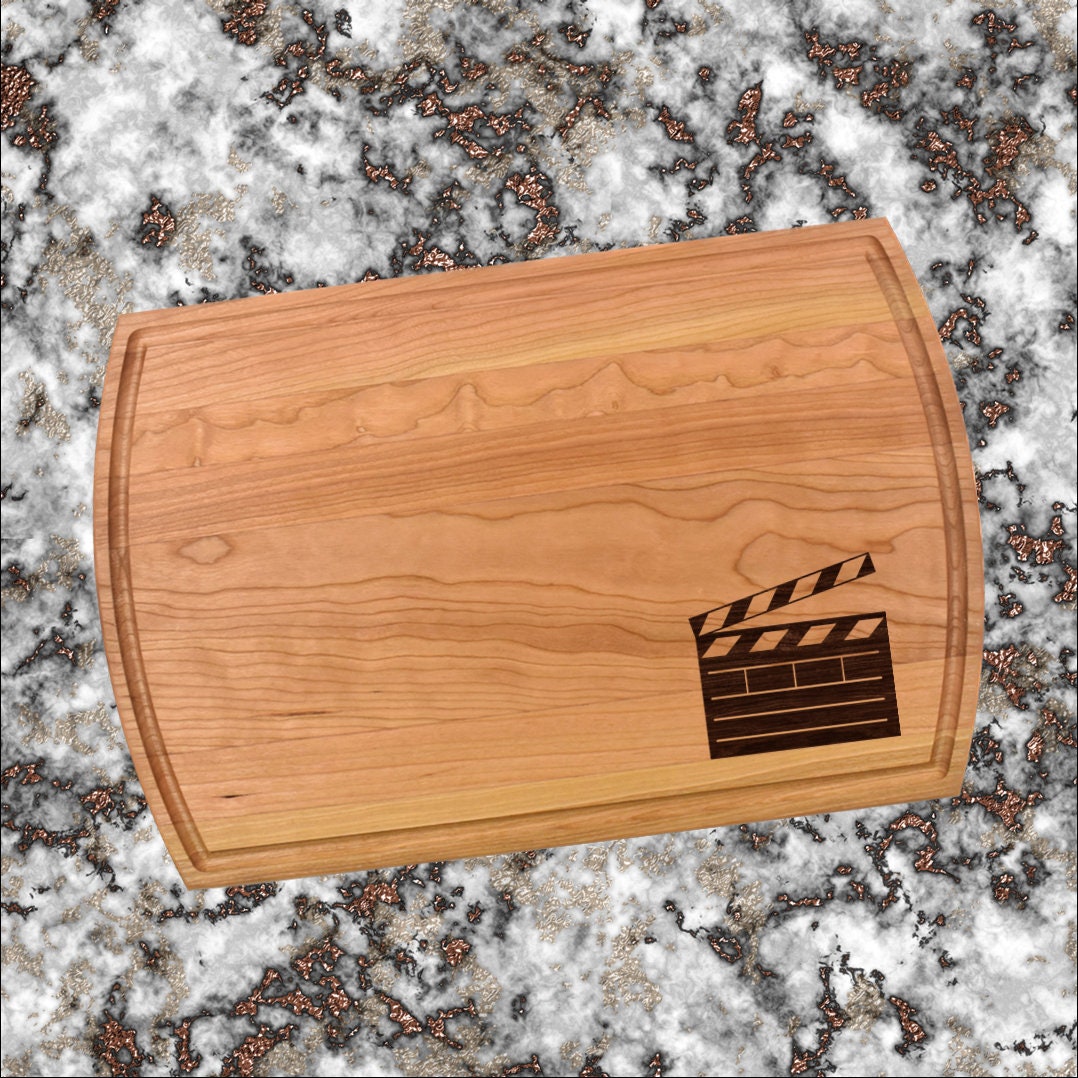 Production Clapper Movie TV Film Cutting Board | Clapper Charcuterie Board | Custom Serving Tray | Personalized Gift | Wedding Anniversary