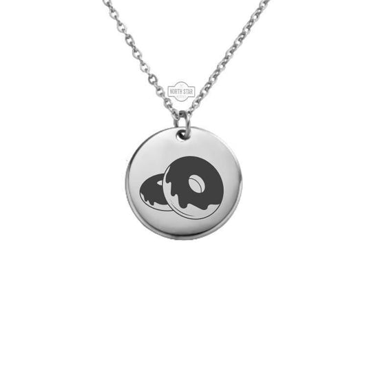 Donuts Necklace or Keychain – Sweet Treat Gift for Her or Him, Personalized Foodie Jewelry in Gold or Silver - Doughnuts Breakfast Necklace
