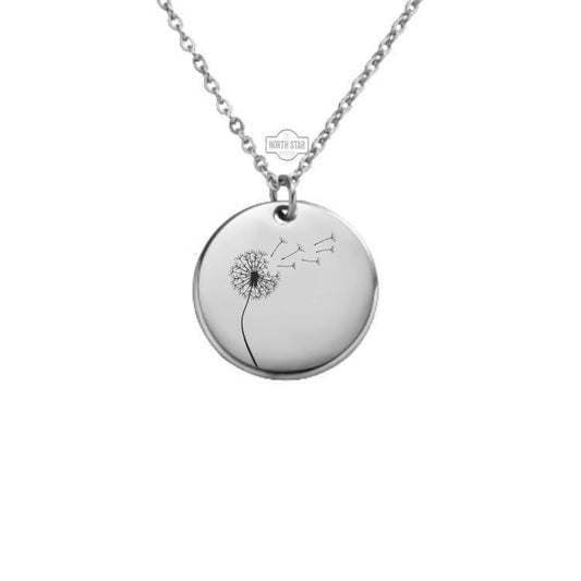 Blowing Dandelion Necklace or Keychain – Personalized Wish or Nature Charm in Gold or Silver, Whimsical Gift for Her or Him