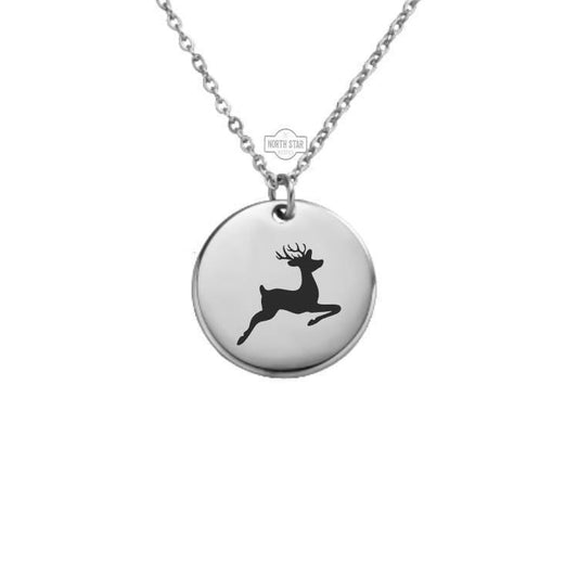 Reindeer Necklace or Keychain – Personalized Holiday or Winter Gift in Gold or Silver, Christmas Charm for Her or Him