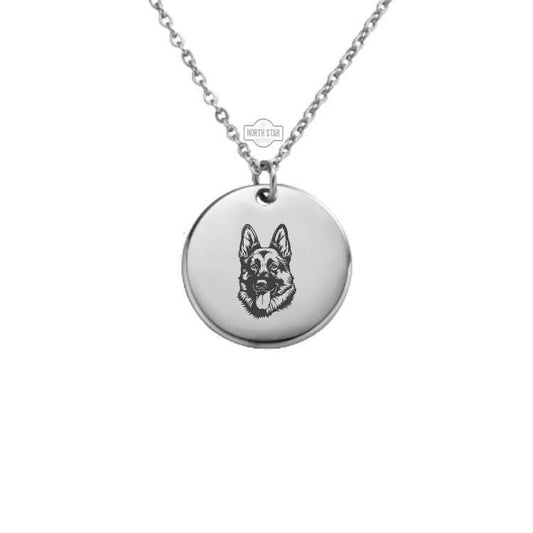 German Shepherd Necklace or Keychain – Personalized Dog Lover Gift, Pet Memorial or Heroic Companion Charm in Gold or Silver