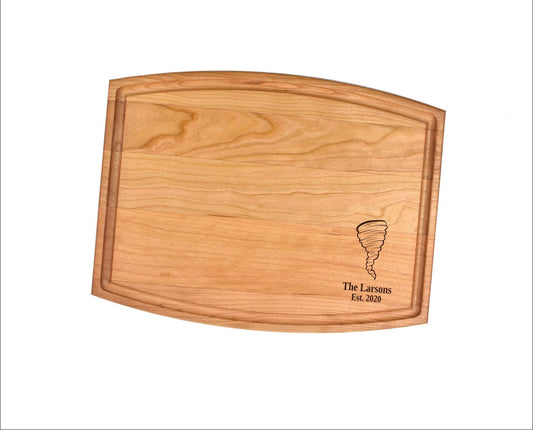 Tornado Cutting Board - Weather Storm Chaser or Meteorologist Charcuterie Custom Serving Tray | Personalized House Closing