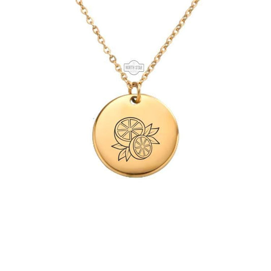 Orange Necklace or Keychain – Citrus Fruit Pendant Gift for Her or Him, Personalized Food Jewelry in Gold or Silver