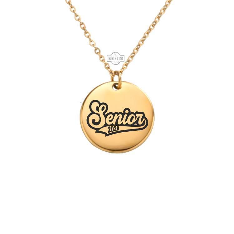 Senior Class of 2026 Necklace – Gold or Silver Graduation Charm – Personalized High School or College Gift – Keychain Available