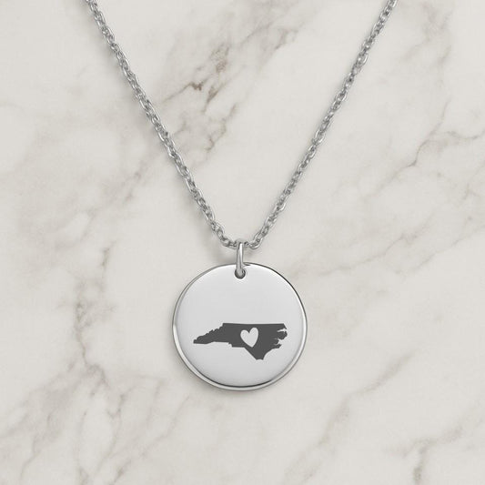 North Carolina Necklace – Gold or Silver State Outline – Personalized Gift for Her – Minimalist Jewelry – Keychain Option Available