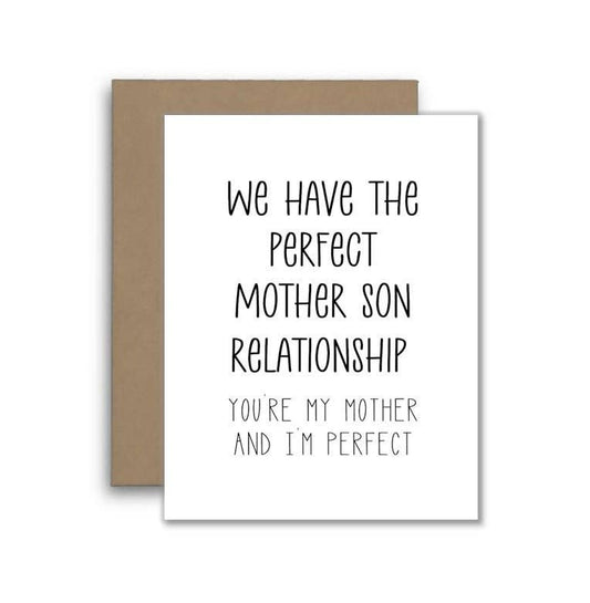 Perfect Mother Son Relationship Funny Dad Card