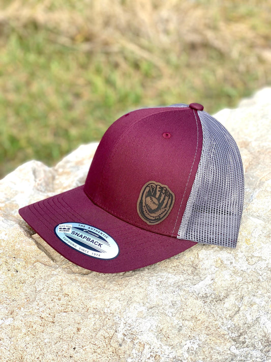 Baseball Glove Hat – Snapback or Trucker Cap with Glove Design – Sports Hat for Baseball Players, Coaches, and Fans