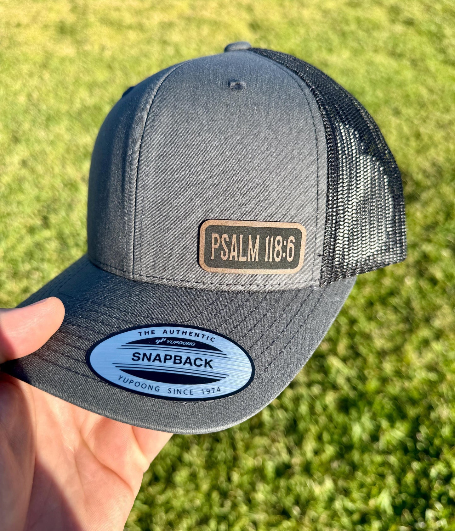 Psalm 118:6  Trucker Hat – Bible Verse Snapback Cap, Faith Over Fear Hat, Christian Gift, The Lord Is With Me Hat
