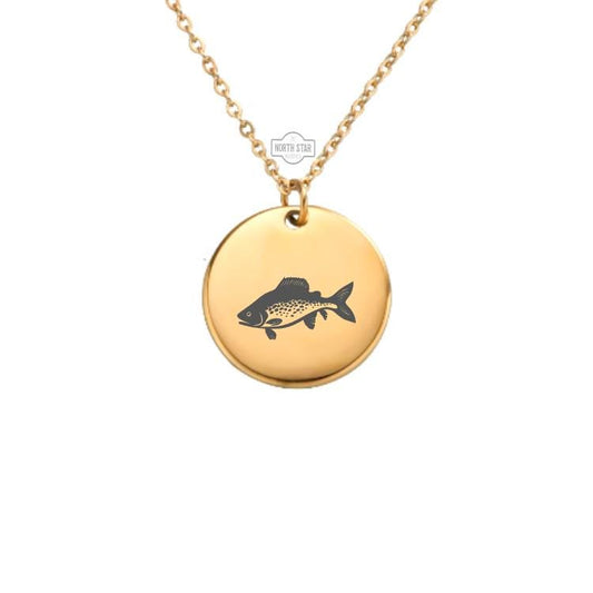 Trout  Necklace - Fish Outdoorswoman Gold or Silver Minimalist Dainty Engraved Custom Pendant Charm Jewelry - Personalized Gift For Her