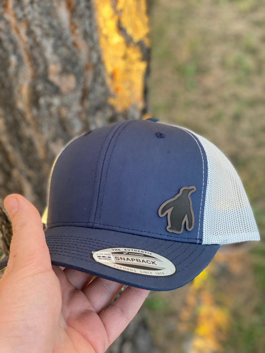Penguin  Trucker Hat – Engraved Penguin Snapback Cap, Cute Animal Hat, Wildlife Gift, Arctic Animal Lover Hat