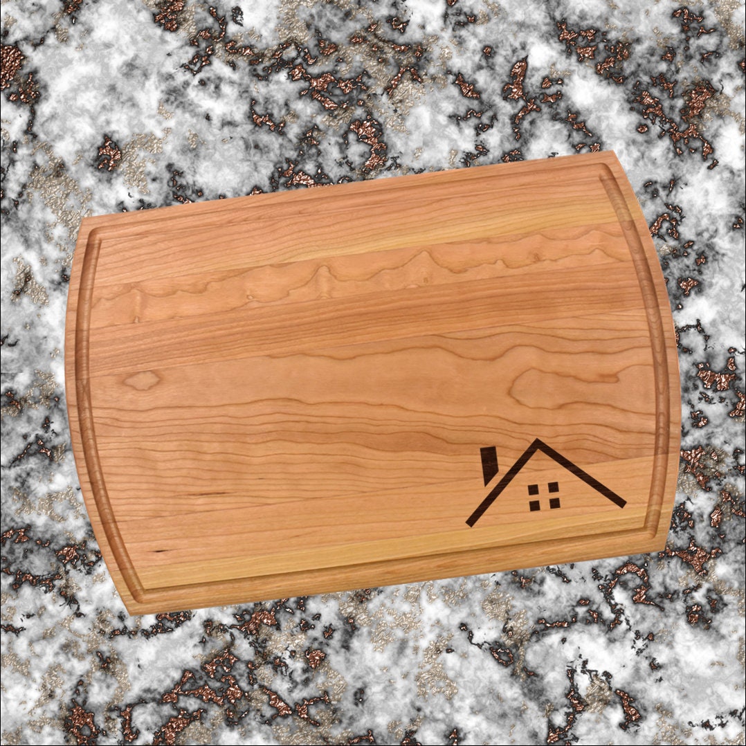 New House Gift Cutting Board |  Rooftop Home Charcuterie Board | Custom Serving Tray | Personalized Housewarming Gift | Wedding Anniversary