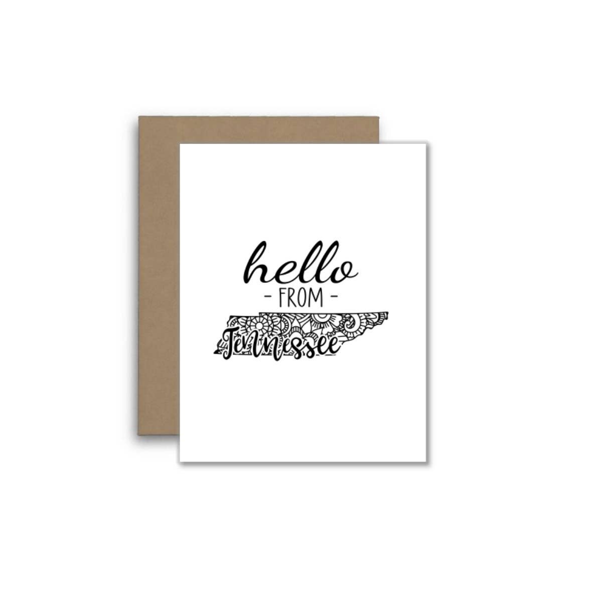 Hello from Tennessee – Boho Mandala State Outline Card