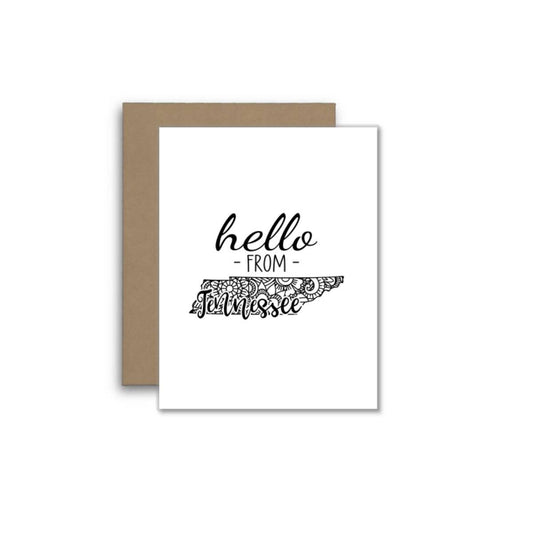 Hello from Tennessee – Boho Mandala State Outline Card