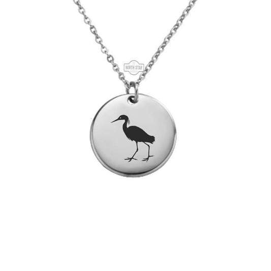 Snowy Egret Necklace or Keychain – Personalized Bird Lover Gift in Gold or Silver, Elegant Wading Bird Charm for Her or Him