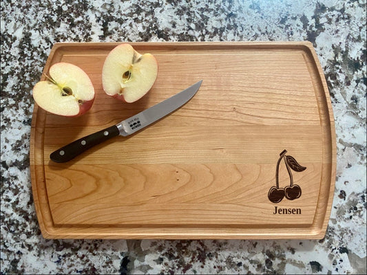 Cherry Cutting Board | Fruit Charcuterie Board | Custom Serving Tray | Personalized Dessert Gift | Kitchen Cutting Gift