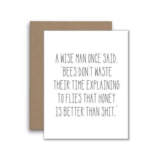 Wise Man Bees Bold Encouragement or Friendship Card