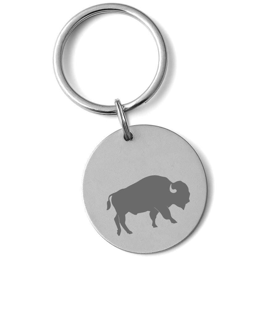Bison Necklace – Gold or Silver Buffalo Charm – Personalized Gift for Nature Lovers – Minimalist Jewelry – Keychain Option Available