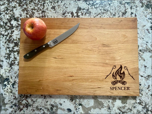 Smores Fire Pit Cutting Board |  Bonfire Smore Charcuterie Board | Custom Serving Tray | Personalized Gift | Wedding Anniversary Gift