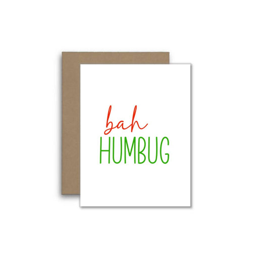 Funny Bah Humbug Christmas Card Holiday Humor