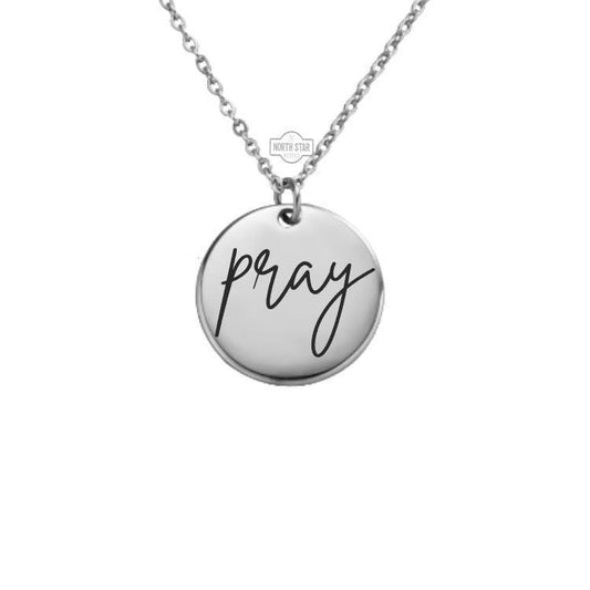 Pray Necklace – Gold or Silver Christian Charm – Personalized Faith Jewelry – Daily Encouragement Gift – Keychain Option Available